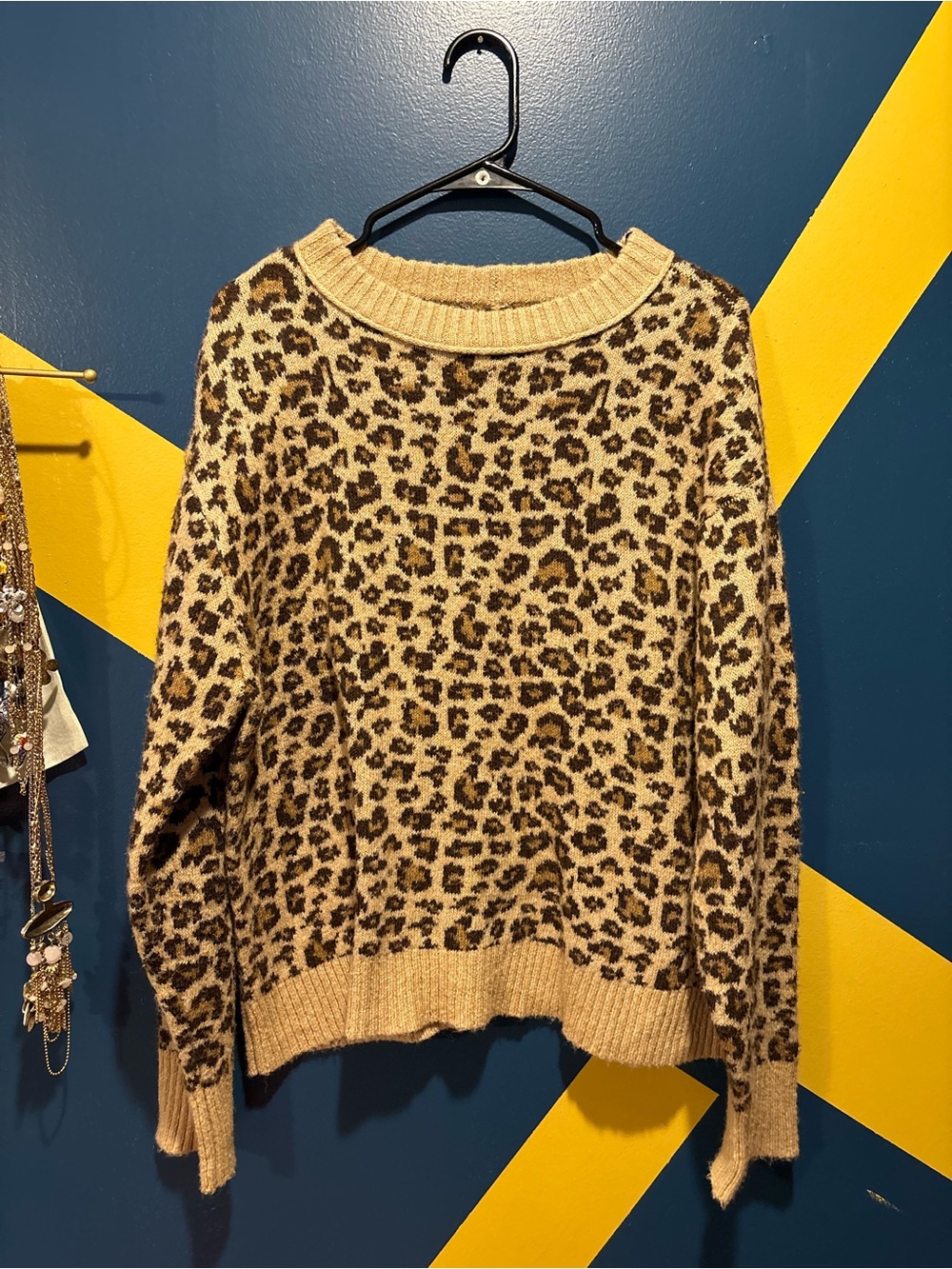 American Eagle Cheetah Print Sweater NWOT